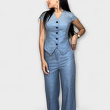 Ivy - Stilvolles V-Ausschnitt-Top und Hosen-Set