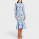 Freya – Elegantes Midi-Kleid aus floralem Spitze