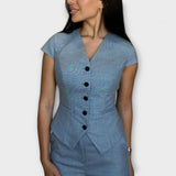Ivy - Stilvolles V-Ausschnitt-Top und Hosen-Set