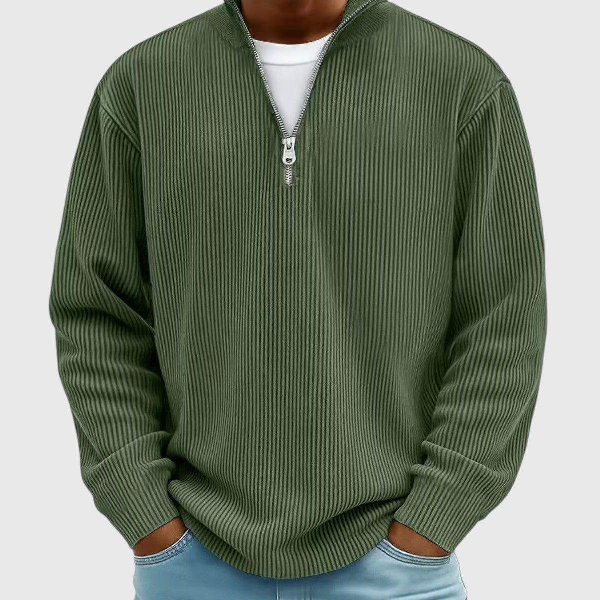 Valentin | Zeitloser Pullover mit halbem Reißverschluss