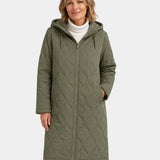 Lorine | Lange gesteppte Jacke mit Kapuze
