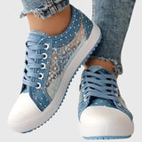 Elsie | Denim-Sneaker mit Spitzenbesatz