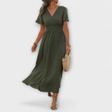 Heather - Ein elegantes Boho-Kleid mit V-Ausschnitt und langen Ärmeln