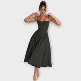 Gesine - Ärmelloses Korsett-Midikleid