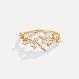 18K Gold Kristallrebenring
