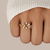 18K Gold Kristallrebenring