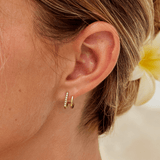 18K Gold & Kristall Krallen Ohrringe