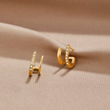 18K Gold & Kristall Krallen Ohrringe