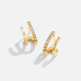 18K Gold & Kristall Krallen Ohrringe