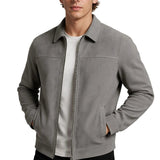 Graue Wildlederjacke für Männer – Moderne Casual-Jacke