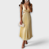Nadia - Sommerkleid mit Rückenschlitz und Falten-Detail
