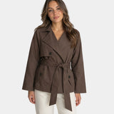 Lysianne | Brauner Trenchcoat mit doppelter Knopfleiste