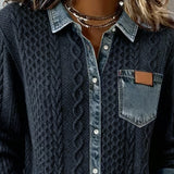 Hemd mit langen Ärmeln und Denim-Details