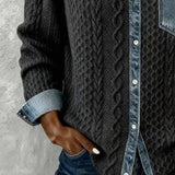 Hemd mit langen Ärmeln und Denim-Details
