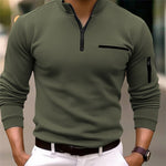 Victor | Stylisches Langarm-Poloshirt mit Reißverschluss