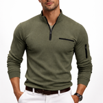 Victor | Stylisches Langarm-Poloshirt mit Reißverschluss