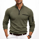 Victor | Stylisches Langarm-Poloshirt mit Reißverschluss