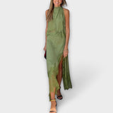 Kaia - Satinbluse mit Spitze und gefaltetem Ausschnitt im Set