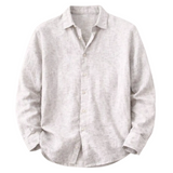 Herren Leinen Casual Hemd – Weiß