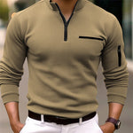 Victor | Stylisches Langarm-Poloshirt mit Reißverschluss