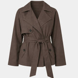 Lysianne | Brauner Trenchcoat mit doppelter Knopfleiste