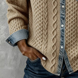 Hemd mit langen Ärmeln und Denim-Details