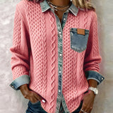 Hemd mit langen Ärmeln und Denim-Details