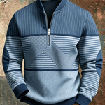 Gaëtan | Herrenpullover mit halbem Reißverschluss und geometrischem Muster