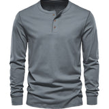 Premium Baumwoll-Henley-Hemd für Herren