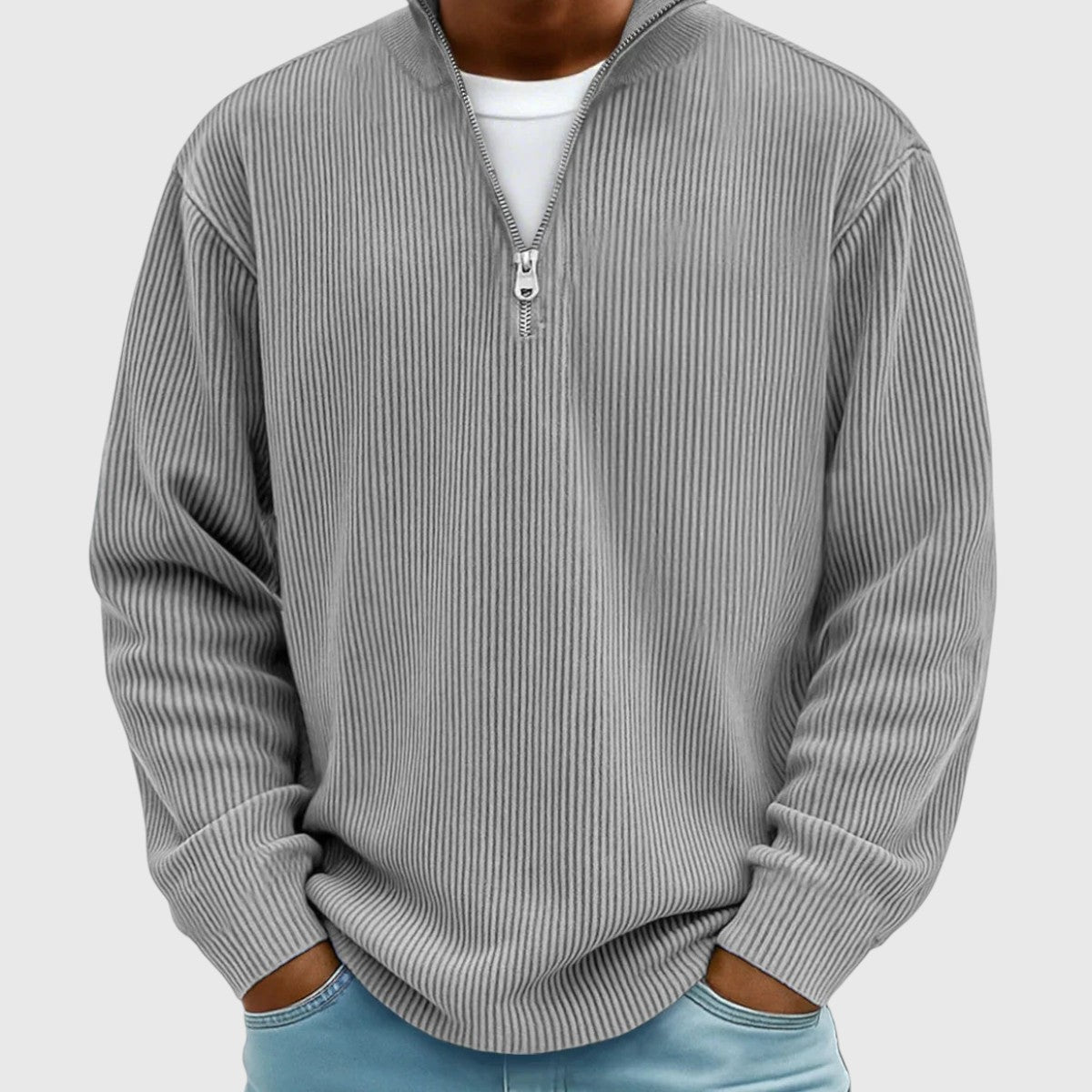 Valentin | Zeitloser Pullover mit halbem Reißverschluss