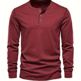 Premium Baumwoll-Henley-Hemd für Herren