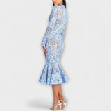 Freya – Elegantes Midi-Kleid aus floralem Spitze