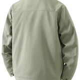 Leichte Twilljacke für Herren – Grüner Punkt – Klassischer Schnitt