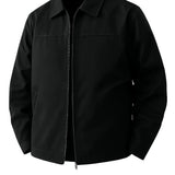 Leichte Twill-Jacke für Herren – Schwarz – Reguläre Passform