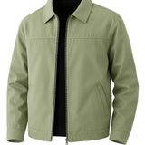 Leichte Twilljacke für Herren – Grüner Punkt – Klassischer Schnitt