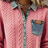 Hemd mit langen Ärmeln und Denim-Details
