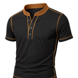 Olivier - Henley-Shirt mit bernsteinfarbenem Saum