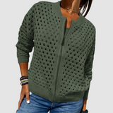 Ulrike | Hochwertige Strickjacke mit Reißverschluss