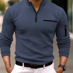 Victor | Stylisches Langarm-Poloshirt mit Reißverschluss