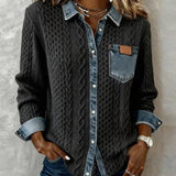 Hemd mit langen Ärmeln und Denim-Details