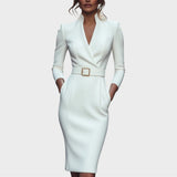 Jana | Elegantes schwarzes Shiftkleid mit Gürtel