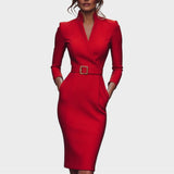 Jana | Elegantes schwarzes Shiftkleid mit Gürtel