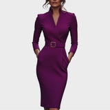 Jana | Elegantes schwarzes Shiftkleid mit Gürtel