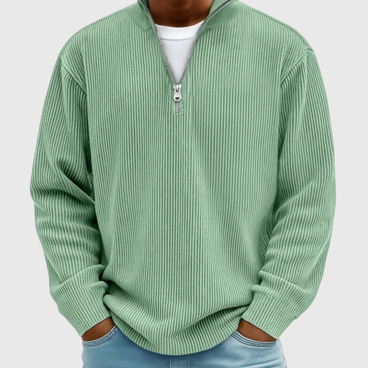 Valentin | Zeitloser Pullover mit halbem Reißverschluss