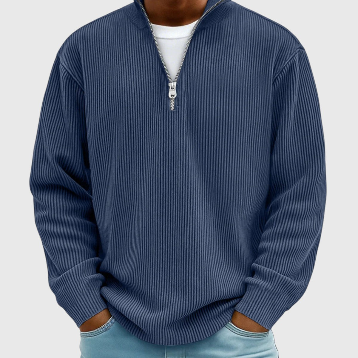 Valentin | Zeitloser Pullover mit halbem Reißverschluss