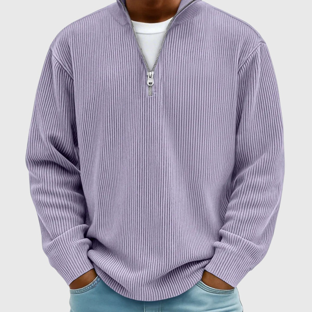 Valentin | Zeitloser Pullover mit halbem Reißverschluss