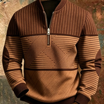 Gaëtan | Herrenpullover mit halbem Reißverschluss und geometrischem Muster