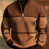 Gaëtan | Herrenpullover mit halbem Reißverschluss und geometrischem Muster