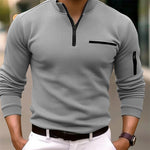 Victor | Stylisches Langarm-Poloshirt mit Reißverschluss