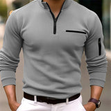 Victor | Stylisches Langarm-Poloshirt mit Reißverschluss